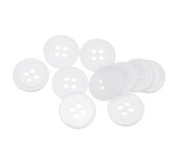 sourcing map 10pcs 24L Sewing Buttons 5/8"(15mm) Resin Round Flat 4-Hole Craft Buttons for Sewing Clothing and DIY, White