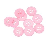 sourcing map 10pcs 24L Sewing Buttons 5/8"(15mm) Resin Round Flat 4-Hole Craft Buttons for Sewing Clothing and DIY, Pink