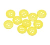 sourcing map 10pcs 24L Sewing Buttons 5/8"(15mm) Resin Round Flat 4-Hole Craft Buttons for Sewing Clothing and DIY, Light Yellow