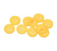 sourcing map 10pcs 24L Sewing Buttons 5/8"(15mm) Resin Round Flat 4-Hole Craft Buttons for Sewing Clothing and DIY, Yellow