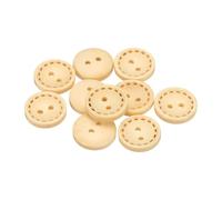 sourcing map 10pcs 24L Wooden Sewing Button 5/8"(15mm) 2 Holes Wood Round Craft Replacement Buttons for Sewing Clothing Pillow DIY Crafts Decoration, Natural Wood