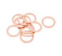sourcing map 10pcs 24mm x 18mm x 1mm Flat Ring Copper Crush Washer Sealing Gasket Fastener