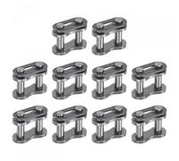 sourcing map 10Pcs #25 Chain Master Connector Link Roller, 1/4" Pitch Carbon Steel, Standard Connecting Split Links for 04C Chain