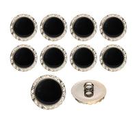 sourcing map 10Pcs 25mm Round Resin Vintage Clothes Sewing Button Metal Coat Buttons Craft Accessories for Garment Coat Decoration Crafts DIY Project, Black