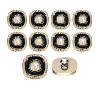 sourcing map 10Pcs 25mm Round Resin Vintage Clothes Sewing Button Metal Coat Pearl Buttons Craft Accessories for Garment Decoration Crafts DIY Project, Black