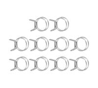 sourcing map 10Pcs 26mm/1.02inch Inner Dia Double Wire Spring Hose Clamp, Stainless Steel Adjustable Spring Clips for Hose Fuel Line Silicone Tube Water Pipe Air Pipe
