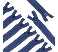 sourcing map 10Pcs 27.5" Nylon Coil Zippers, #3 Closed End Separating Jacket Zippers Bulk Frame Replacement for Tailor Sewing Bag Craft Accessories, Navy Blue