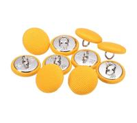 sourcing map 10pcs 28L Fabric Cloth Covered Button 18mm 11/16" Round Metal Shank Satin Sewing DIY Craft Buttons for Bridal Wedding Suits Dress Blouses Sweaters, Yellow