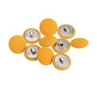 sourcing map 10pcs 28L Fabric Cloth Covered Button 18mm Metal Shank Round Sewing Buttons for Suits Dress Blouses, Yellow
