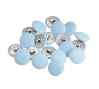 sourcing map 10pcs 28L Fabric Cloth Covered Button 18mm Metal Shank Round Sewing Buttons for Suits Dress Blouses, Blue