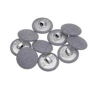 sourcing map 10pcs 28L Fabric Cloth Covered Button 18mm Metal Shank Round Sewing Buttons for Suits Dress Blouses, Grey