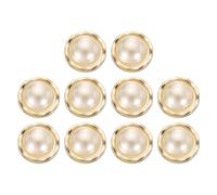 sourcing map 10pcs 28L Gold Faux Pearl Buttons 18mm 23/32" Plastic Round Sewing Button Replacement Craft Fastener for Coats Clothing DIY Decoration Crafts #10