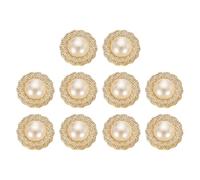sourcing map 10pcs 28L Gold Faux Pearl Buttons 18mm 23/32" Plastic Round Sewing Button Replacement Craft Fastener for Coats Clothing DIY Decoration Crafts #4