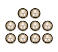 sourcing map 10pcs 28L Gold Faux Pearl Buttons 18mm 23/32" Plastic Round Sewing Button Replacement Craft Fastener for Coats Clothing DIY Decoration Crafts #1