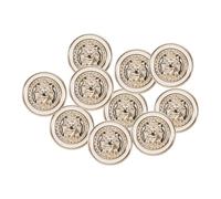 sourcing map 10pcs 28L Gold White Faux Pearl Buttons 18mm 23/32" Dia 0.39" Thick Plastic Round Sewing Button Replacement Craft Fastener for Coats Clothing Style V