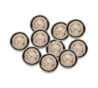 sourcing map 10pcs 28L Gold White Faux Pearl Buttons 18mm 23/32" Dia 0.39" Thick Plastic Round Sewing Button Replacement Craft Fastener for Coats Clothing Style W