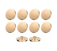 sourcing map 10pcs 28L Metal Round Flat Sewing Buttons 18mm Alloy Shank Craft Replacement Button for Men Women Suit Woolen Coat Shirt Trousers Sewing Crafts, Gold Tone