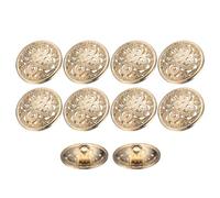 sourcing map 10pcs 28L Metal Round Hollow Sewing Buttons 18mm 11/16" Zinc Alloy Clothes Craft Replacement Button for Men Women Coat Uniform Shirt Suit, Gold Tone