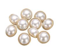 sourcing map 10pcs 28L Pearl Gold Metal Sewing Buttons 18mm 11/16" Round Women Coat Buttons with Plastic Shank Replacement DIY Button for Sewing Clothing Sweater Decoration Craft, #1