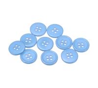 sourcing map 10pcs 28L Sewing Buttons 11/16"(18mm) Resin Round Flat 4-Hole Craft Buttons for Sewing Clothing and DIY, Light Blue