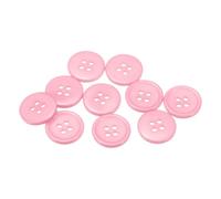 sourcing map 10pcs 28L Sewing Buttons 11/16"(18mm) Resin Round Flat 4-Hole Craft Buttons for Sewing Clothing and DIY, Pink