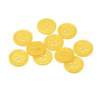 sourcing map 10pcs 28L Sewing Buttons 11/16"(18mm) Resin Round Flat 4-Hole Craft Buttons for Sewing Clothing and DIY, Yellow