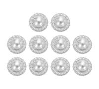 sourcing map 10pcs 28L Silver Faux Pearl Buttons 18mm 23/32" Plastic Round Sewing Button Replacement Craft Fastener for Coats Clothing DIY Decoration Crafts #6