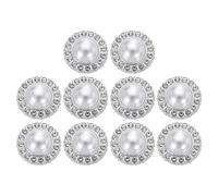 sourcing map 10pcs 28L Silver Faux Pearl Buttons 18mm 23/32" Plastic Round Sewing Button Replacement Craft Fastener for Coats Clothing DIY Decoration Crafts #8
