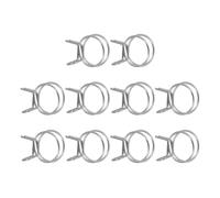 sourcing map 10Pcs 28mm/1.1inch Inner Dia Double Wire Spring Hose Clamp, Stainless Steel Adjustable Spring Clips for Hose Fuel Line Silicone Tube Water Pipe Air Pipe