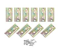 sourcing map 10Pcs 2x1 Inch Door Hinges Non-Mortise No Noise Bifold Door Hinges Plating for Cabinet Furniture Window Wardrobe with Screws, Color Zinc