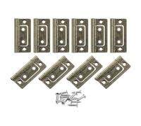 sourcing map 10Pcs 2x1 Inch Door Hinges Non-Mortise No Noise Bifold Door Hinges Plating for Cabinet Furniture Window Wardrobe with Screws, Bronze