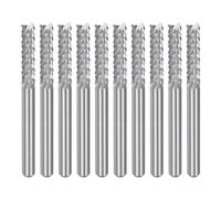 sourcing map 10Pcs 3.175mm Carbide End Mill Engraving Milling Cutter CNC Router Bits for Machine, 1/8" Shank