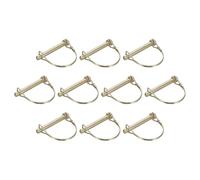 sourcing map 10Pcs 3/8" x 2-3/4" Linch Pin with Ring, Trailer Pins Round Linch Pins for Boat Kayak Canoe Trailer Tractor Trolley, Golden