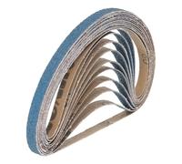 sourcing map 10pcs 3/8" x 21" Sanding Belts 80 Grits Zirconia Abrasive Belt Sander Paper Sanding Papers for Metal Alloy Wood Grinding Polishing, Blue