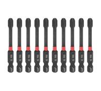 sourcing map 10pcs #3 Phillips Impact Screwdriver Bit PH3 1/4" Hex Shank 2.6" (65mm) Long Magnetic Cross Head Drill Bits S2 Steel Industrial Screw Driver for Impact Power Drivers, Black/Red