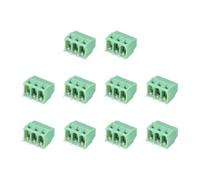 sourcing map 10Pcs 3 Pin PCB Mount Screw Terminal Block Connector 3.5mm 0.14 Inch Pitch PCB Wiring Terminal 300V 10A for 26-16AWG Cable, Green