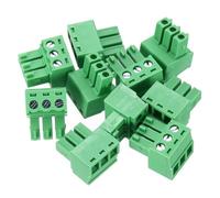 sourcing map 10PCS 3-Pin PCB Mount Screw Terminal Block Connectors 3.81mm/0.15inch Pitch Circuit Board Connectors for Home Appliances, Industrial Projects