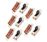 sourcing map 10Pcs 3 Position 8P DPDT Panel Mount Micro Slide Switch Latching Toggle Switch