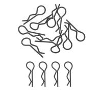 sourcing map 10pcs 30-Degree Angle RC Body Clips Bent Springy R Pins 20x1.0x7.3mm for All 1/8 1/10 1/12 Scale Model RC Car Crawler Truck,Shell Replacement Parts(Black)