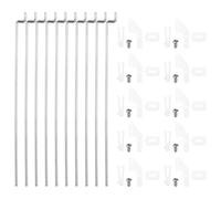 sourcing map 10pcs 304 Stainless Steel 1x60mm Z Push Rods Parts, 10pcs Nylon Control Horns for DIY RC Car Boat Airplane Helicopter Model Replacement, Silver