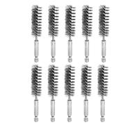 sourcing map 10Pcs 304 Stainless Steel Bore Brush 16mm Dia 4" Long Cleaning Twisted Wire Brush with Handle 1/4" Hex Shank for Tubes, Ports, Bearings