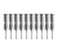 sourcing map 10Pcs 304 Stainless Steel Bore Brush 20mm Dia 4.5" Long Cleaning Twisted Wire Brush with Handle 1/4" Hex Shank for Tubes Ports Bearings, Silver