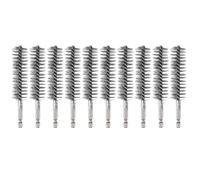 sourcing map 10Pcs 304 Stainless Steel Bore Brush 22mm Dia 4.5" Long Cleaning Twisted Wire Brush with Handle 1/4" Hex Shank for Tubes Ports Bearings, Silver