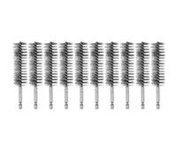 sourcing map 10Pcs 304 Stainless Steel Bore Brush 25mm Dia 4.5" Long Cleaning Twisted Wire Brush with Handle 1/4" Hex Shank for Tubes Ports Bearings, Silver