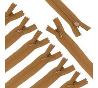 sourcing map 10Pcs 30cm/12-Inch Nylon Coil Zippers, #3 Closed End Separating Jacket Zippers Bulk Frame Replacement for Tailor Sewing Bag Craft Accessories, Brown