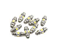 sourcing map 10Pcs 31mm Cool White 4-5050 LED Dome Light Car Roof Lamp Interior