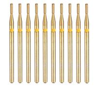 sourcing map 10pcs 325-400 Grits Diamond Grinding Bit 1.35mm Cylinder Head 2.35mm Shank 5mm Length Titanium Plated Stone Sanding Drill Bits Rotary Tool for Nails Grinding Polishing