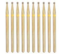 sourcing map 10pcs 325-400 Grits Diamond Grinding Bit 1.5mm Ball Head 2.35mm Shank 1.5mm Length Titanium Plated Stone Sanding Drill Bits Rotary Tool for Nails Grinding Polishing