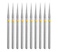 sourcing map 10pcs 325-400 Grits Diamond Grinding Bit 2.5mm Tapered Head 2.35mm Shank 14mm Length Stone Sanding Drill Bits Rotary Tool for Ceramic Glass Nails Grinding Polishing