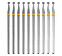 sourcing map 10pcs 325-400 Grits Diamond Grinding Bit 2mm Ball Head 2.35mm Shank 2mm Length Stone Sanding Drill Bits Rotary Tool for Ceramic Glass Nails Grinding Polishing